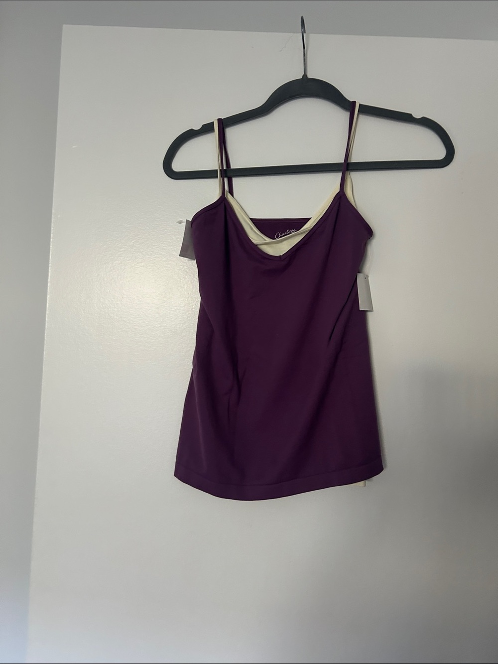 Charlotte Russe Plum Camisole with Cream Trim